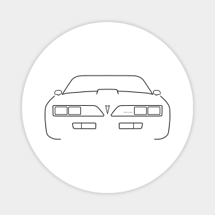 Pontiac Firebird 1977 classic car outline graphic (black) Magnet